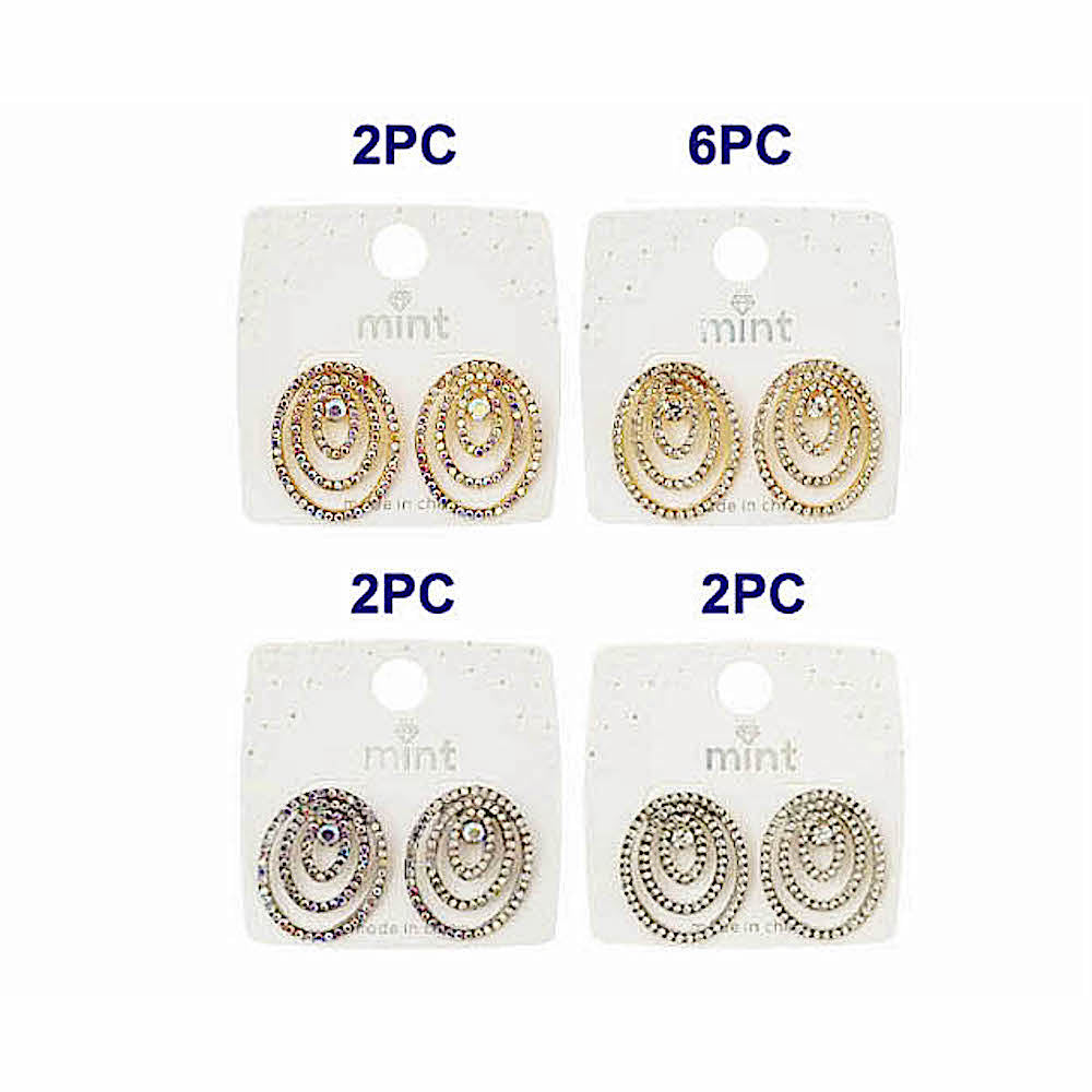 JAE45356 - Pavé Oval Post Earring