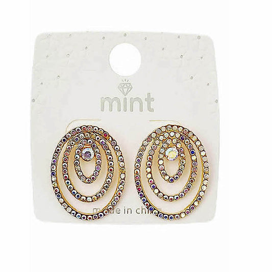 JAE45356 - Pavé Oval Post Earring