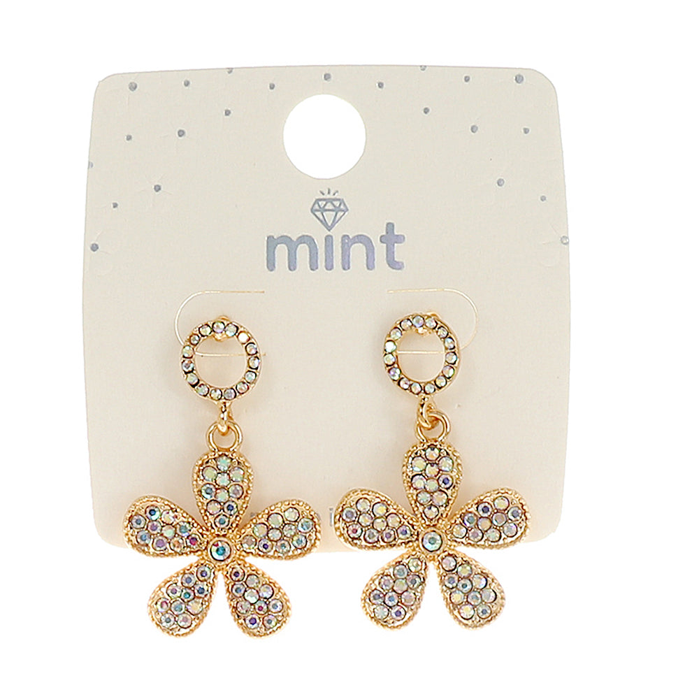 JAE45378 - Rhinestone Flower Earring