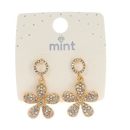 JAE45378 - Rhinestone Flower Earring