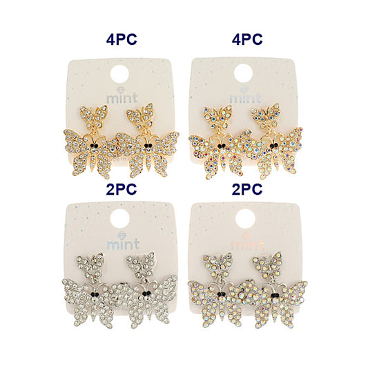 JAE45385 - Rhinestone Butterfly Earring