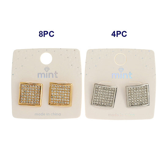 Pavé Square Post Earring