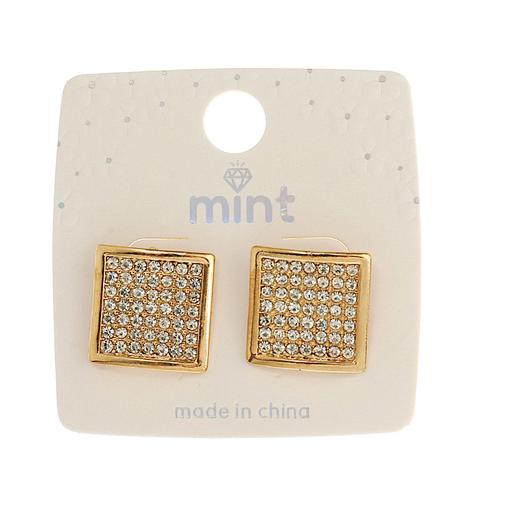 Pavé Square Post Earring