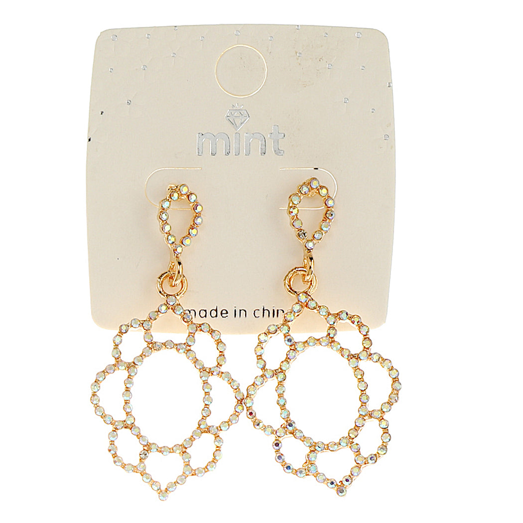 JAE45444 - Rhinestone Cutout Earring