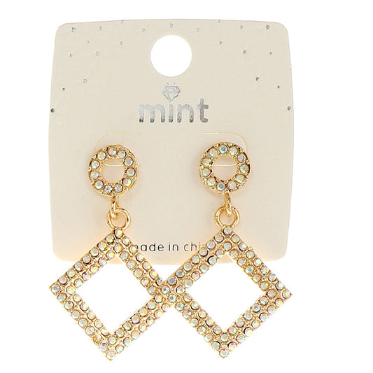 JAE45451 - Rhinestone Square Earring