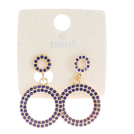 JAE45452 - Rhinestone Circle Earring