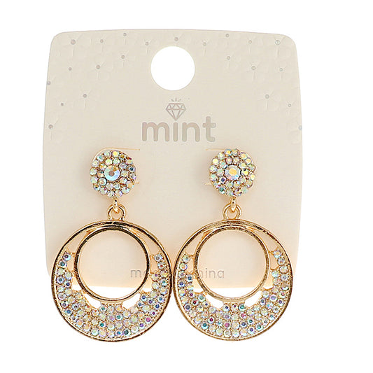 JAE45492 - Rhinestone Circle Earring