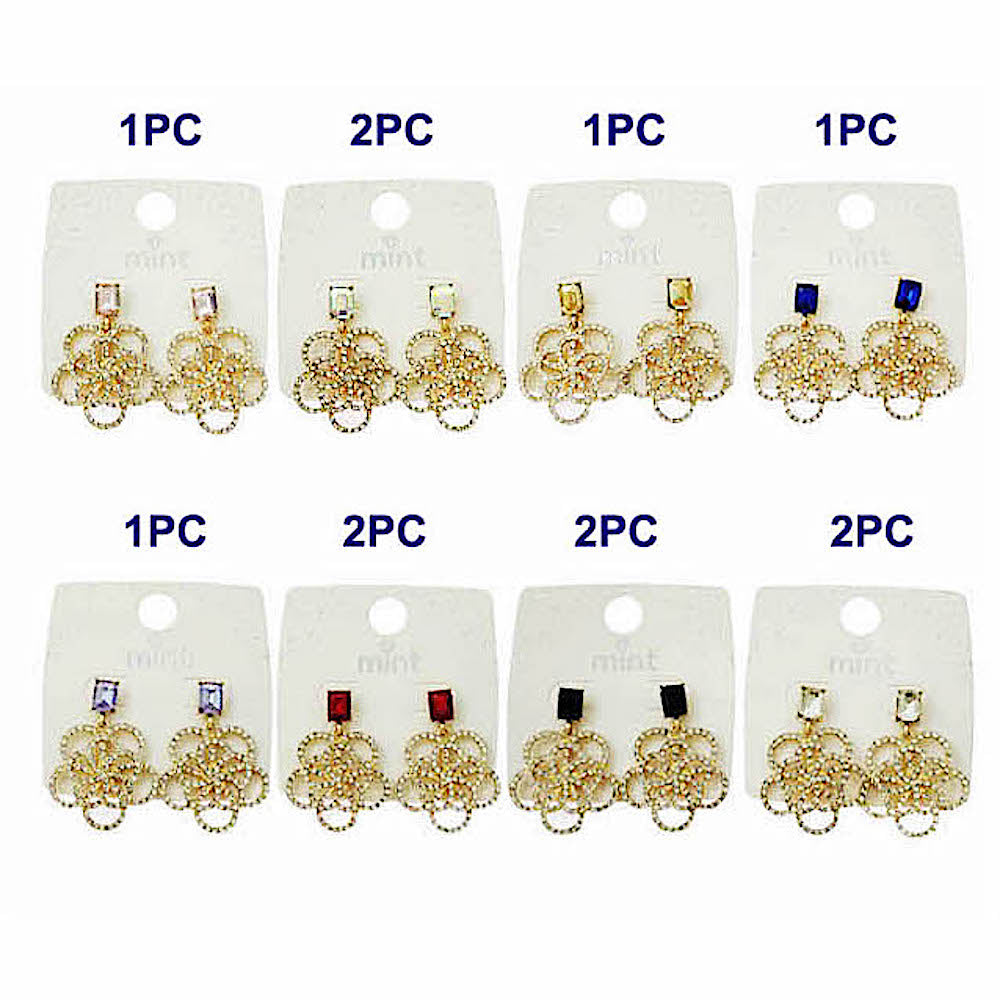 Vintage Rhinestone Flower Earring