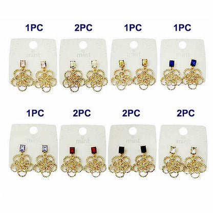 Vintage Rhinestone Flower Earring