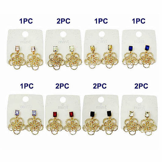 JAE45504 - Vintage Rhinestone Flower Earring