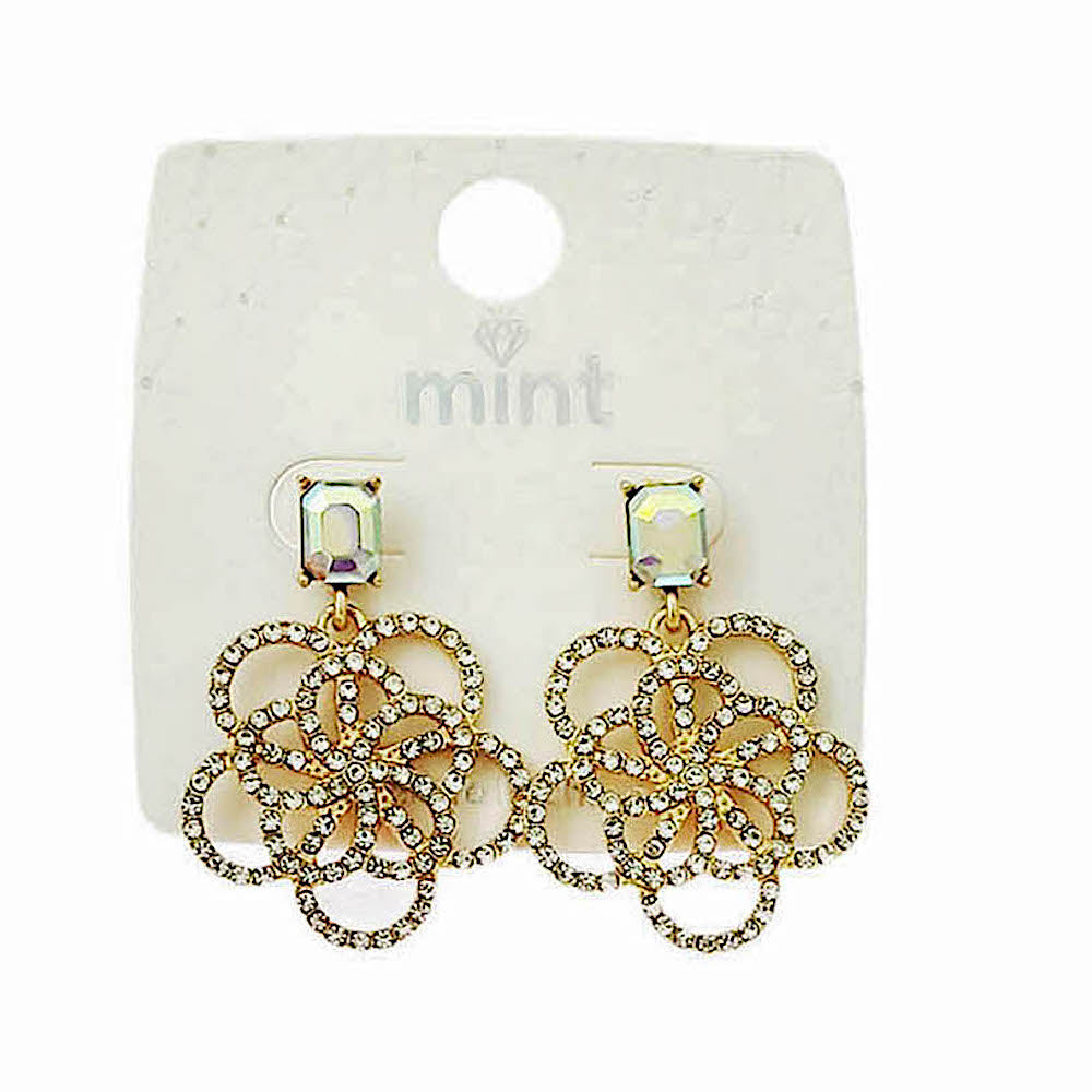 Vintage Rhinestone Flower Earring