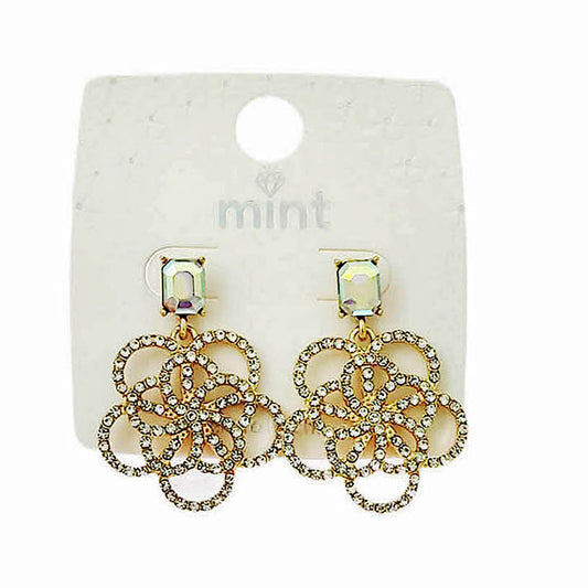 JAE45504 - Vintage Rhinestone Flower Earring
