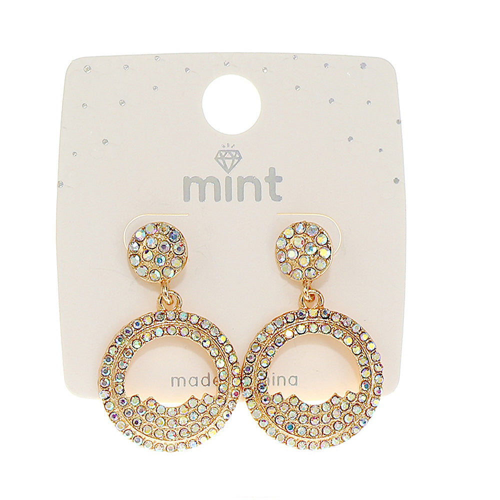 JAE45510 - Rhinestone Circle Earring