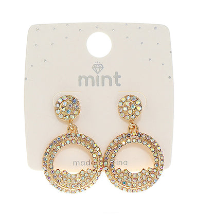 JAE45510 - Rhinestone Circle Earring