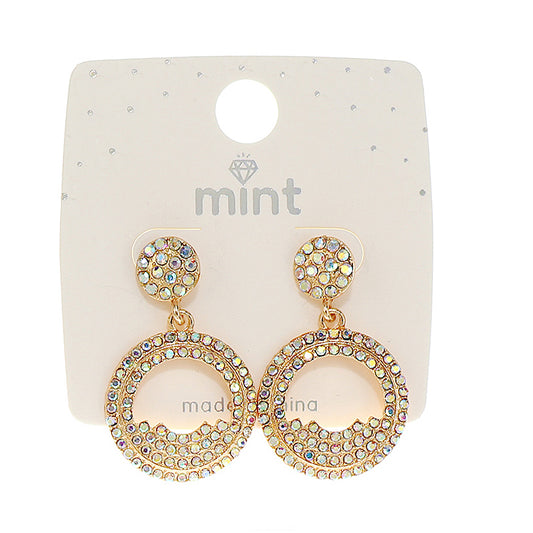 JAE45510 - Rhinestone Circle Earring