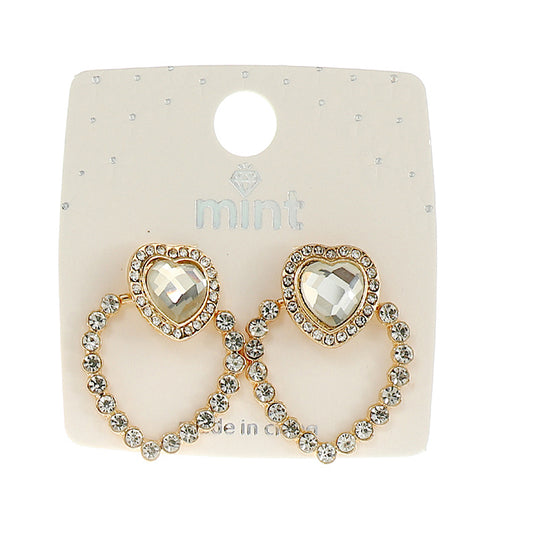 JAE45533-4C - Crystal Heart Dangle Earring