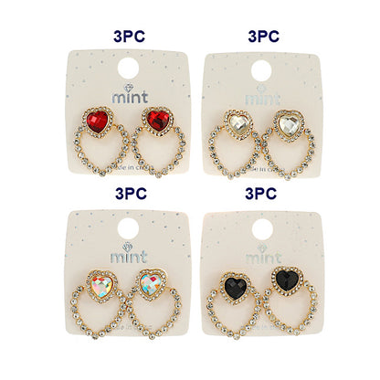 JAE45533-4C - Crystal Heart Dangle Earring