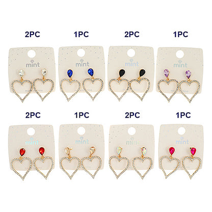 JAE45547 - Rhinestone Heart Earring