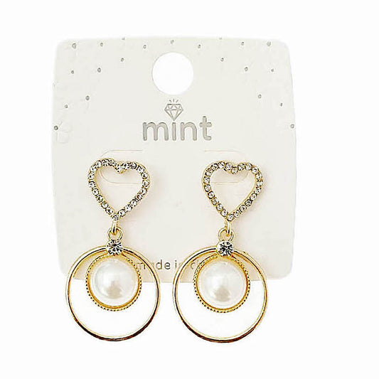 JAE45555 - Pearl Heart Earring
