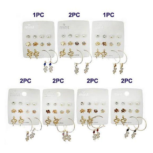 JAE45586 - 6 Pair Snake Earring Set