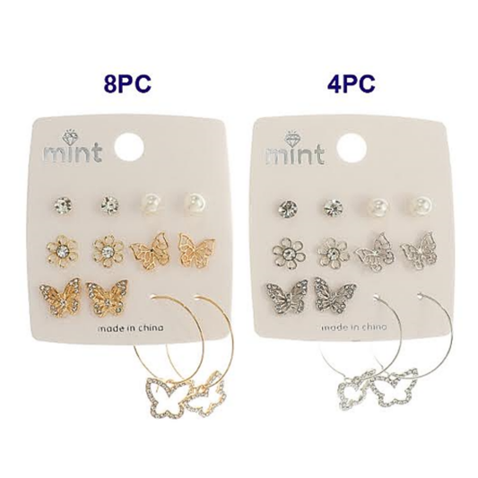 JAE45590 - 6 Pair Butterfly Earring Set
