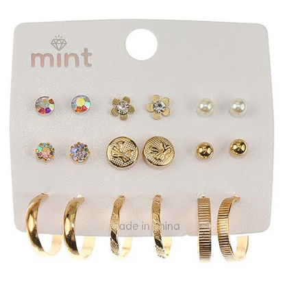 JAE45654 - 9 Pair Earring Set