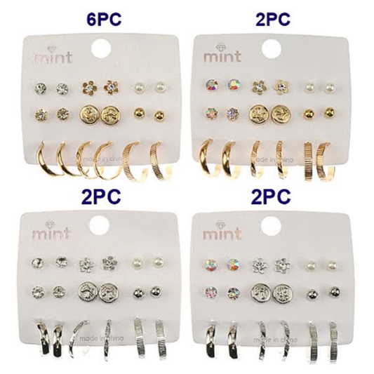 JAE45654 - 9 Pair Earring Set