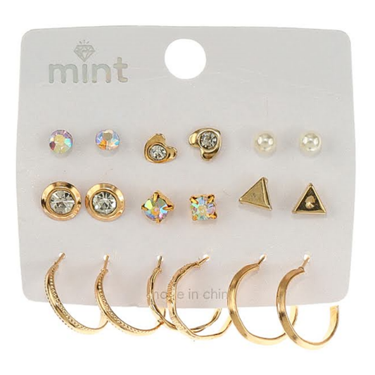 JAE45655 - 9 Pair Earring Set