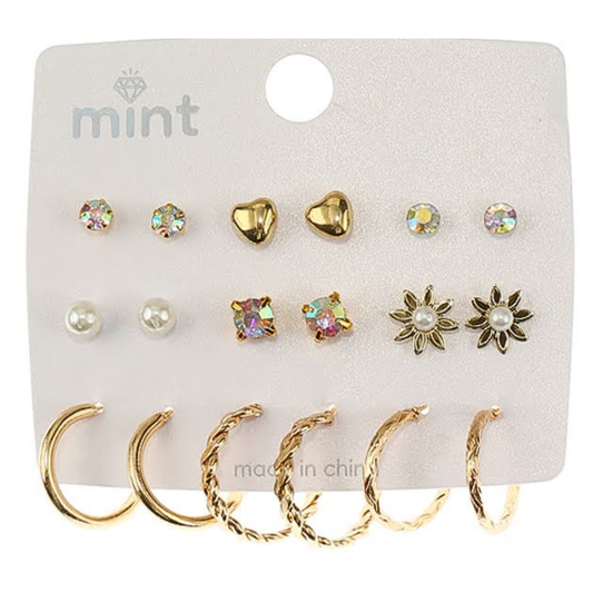 JAE45658 - 9 Pair Earring Set