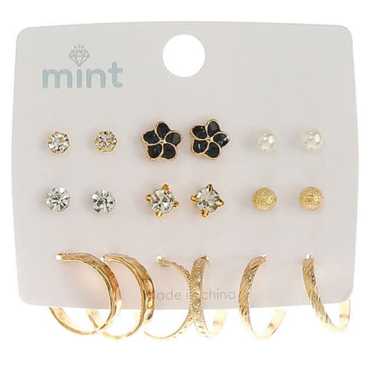 JAE45659 - 9 Pair Earring Set
