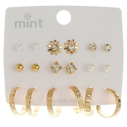 JAE45661 - 9 Pair Earring Set