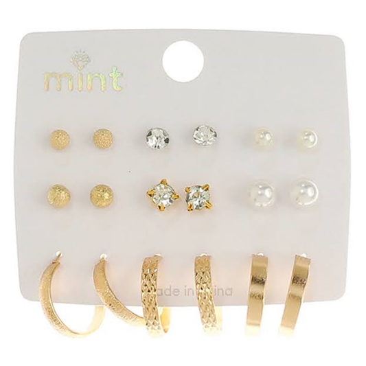 JAE45663 - 9 Pair Earring Set