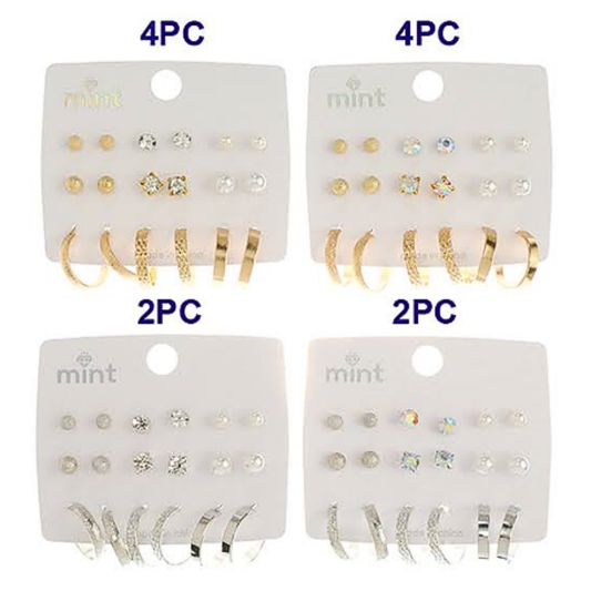 JAE45663 - 9 Pair Earring Set