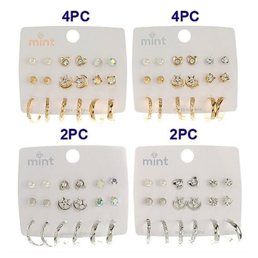 JAE45666 - 9 Pair Earring Set