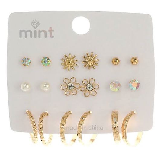 JAE45668 - 9 Pair Earring Set