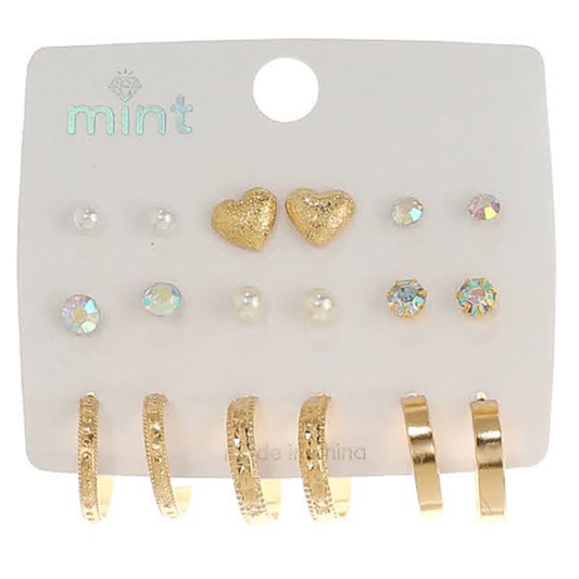 JAE45670 - 9 Pair Earring Set