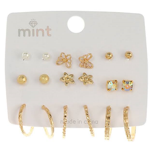 JAE45675 - 9 Pair Earring Set