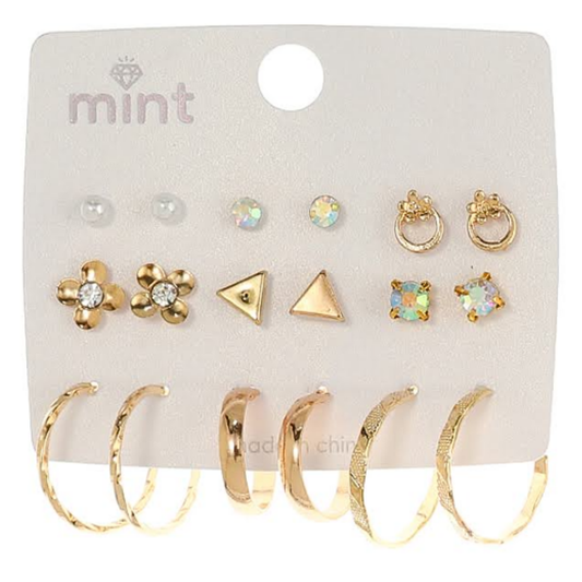 JAE45676 - 9 Pair Earring Set