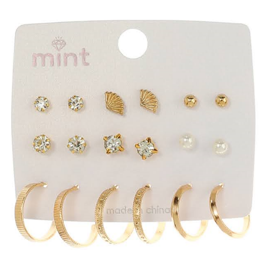 JAE45677 - 9 Pair Earring Set