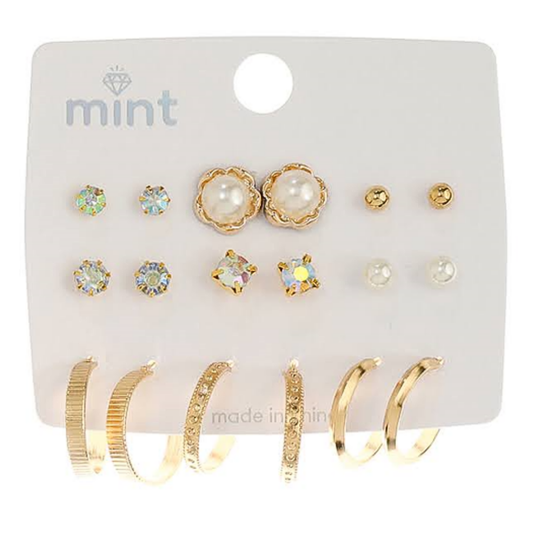 JAE45679 - 9 Pair Earring Set