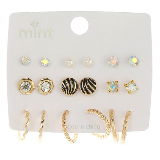 JAE45680 - 9 Pair Earring Set