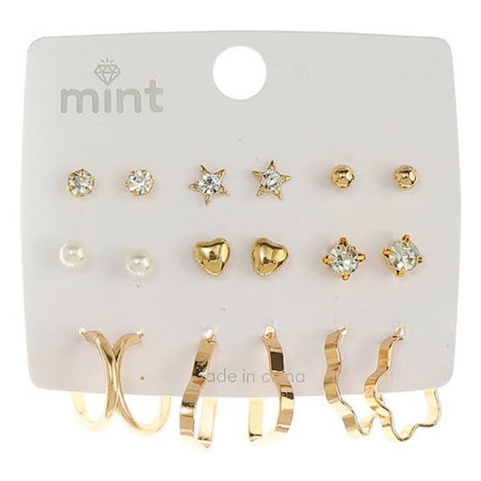 JAE45682 - 9 Pair Earring Set