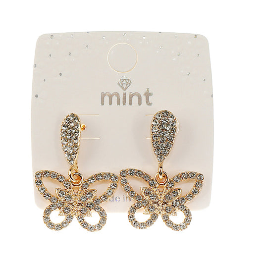 JAE45774 - Rhinestone Butterfly Earring