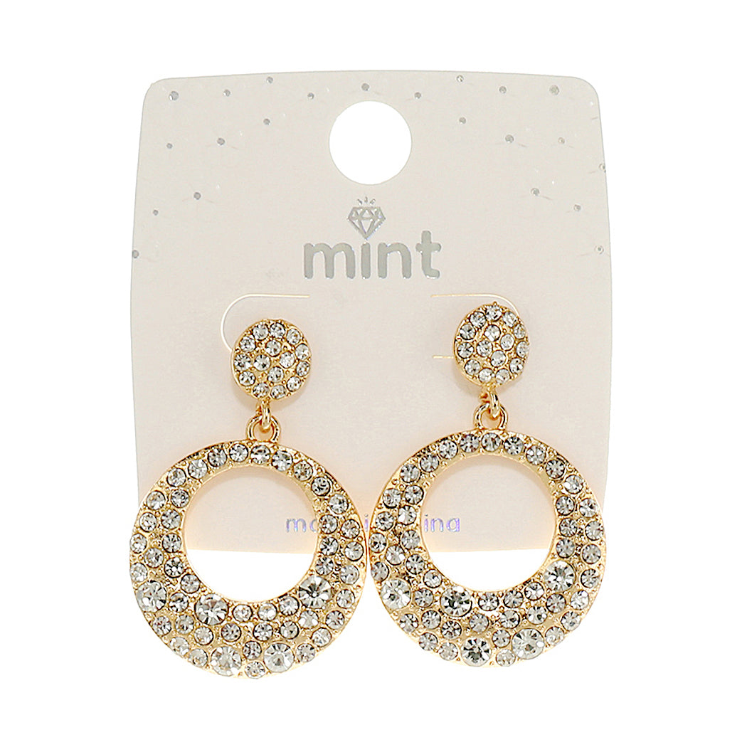 JAE45781 - Pavé Circle Drop Earrings