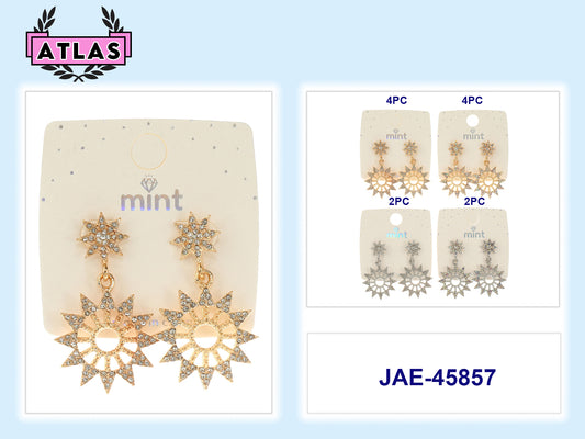 JAE45857 - Rhinestone Star Drop Earring