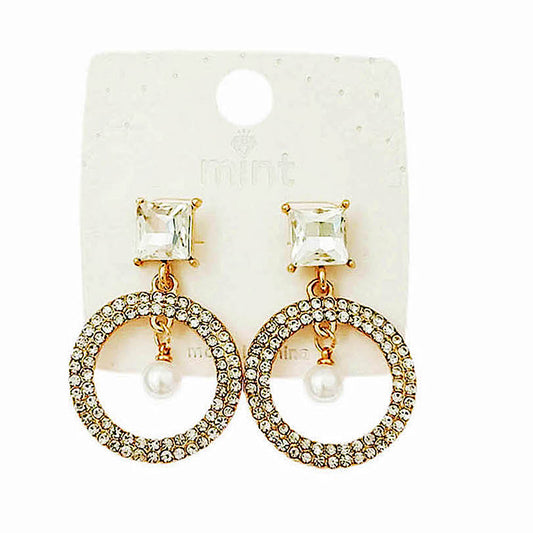 JAE45860 - Rhinestone Circle Earring