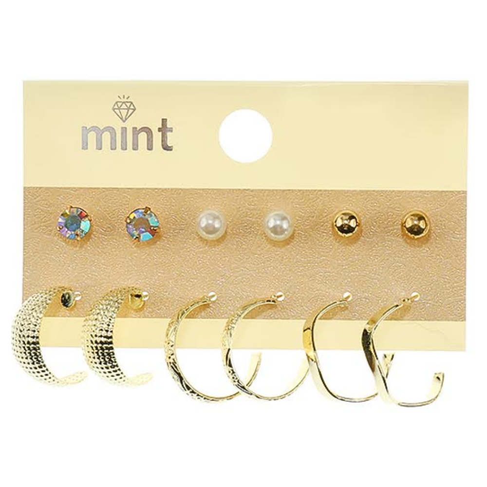 JAE45886 - 6 Pair Hoop Earring Set