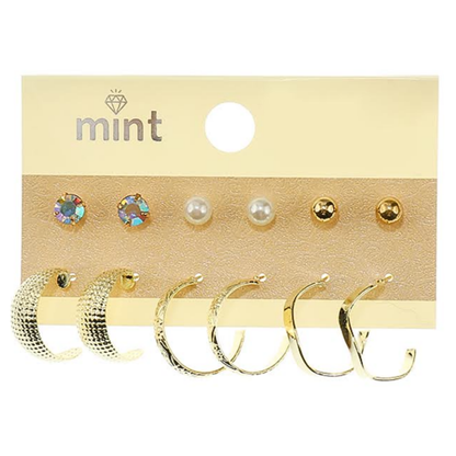 JAE45886 - 6 Pair Hoop Earring Set