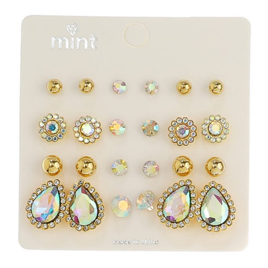 JAE45894 - 12 Pair Earring Set