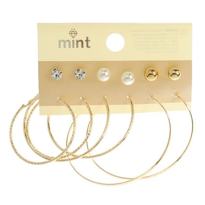 JAE45897 - 6 Pair Hoop Earring Set